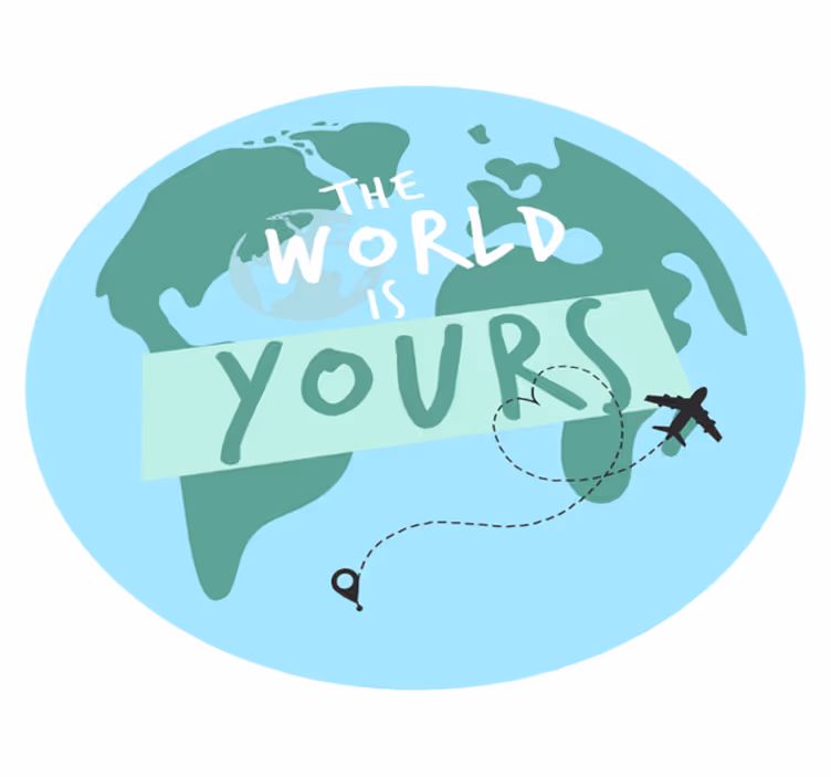 Tapete vinílico de mapa mundial aventura de viagem mundial - TenStickers