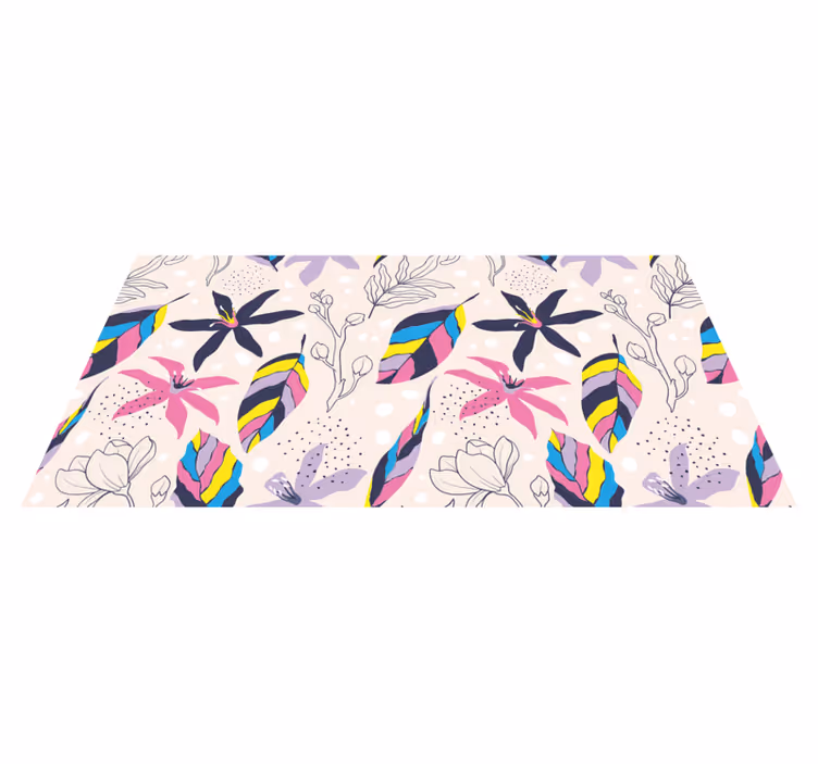 Tapete vinílico flores e plantas fantasia floral - TenStickers