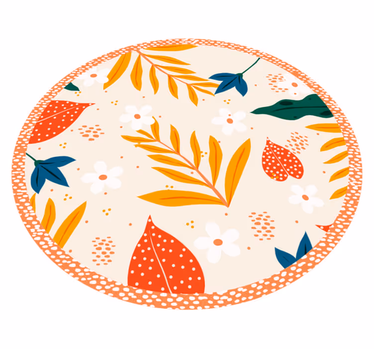 Tapete vinílico flores e plantas padrão botânico outonal - TenStickers
