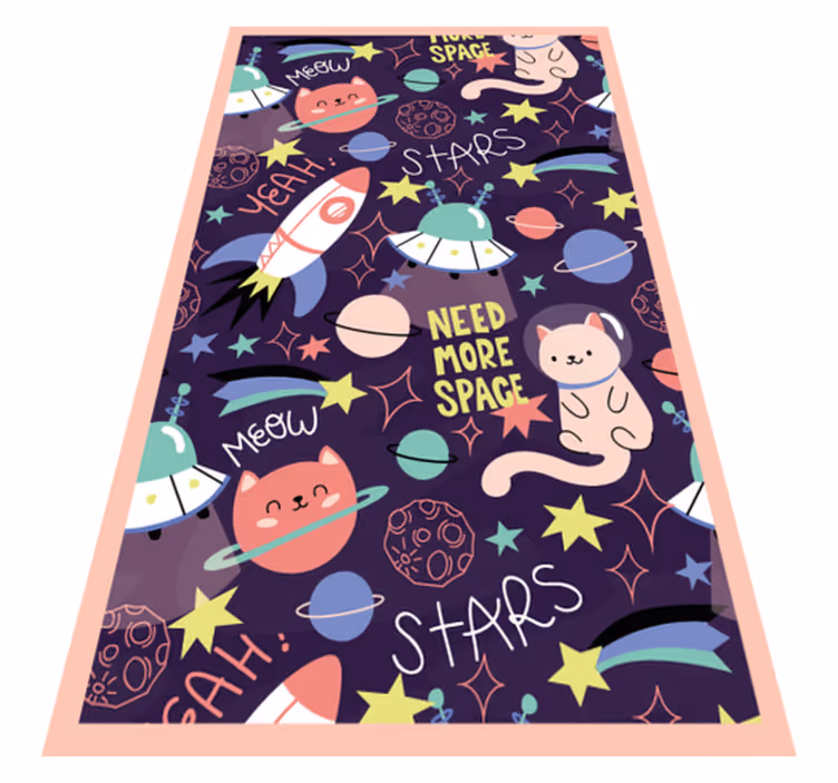 Tapete vinílico infantis área de jogo com tema espacial - TenStickers