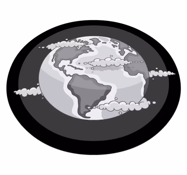 Tapete vinílico de mapa mundial globo monocromático - TenStickers
