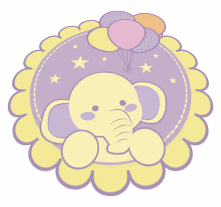 Tapete vinílico infantis balões de elefante - TenStickers