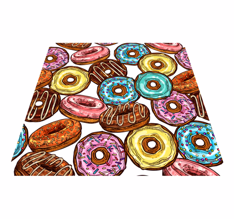 Donuts tapete de vinil quadrado com fundo - TenStickers