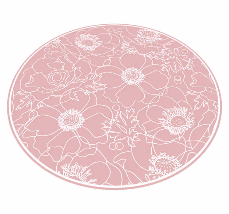 Tapete vinílico flores e plantas motivo de contorno floral - TenStickers