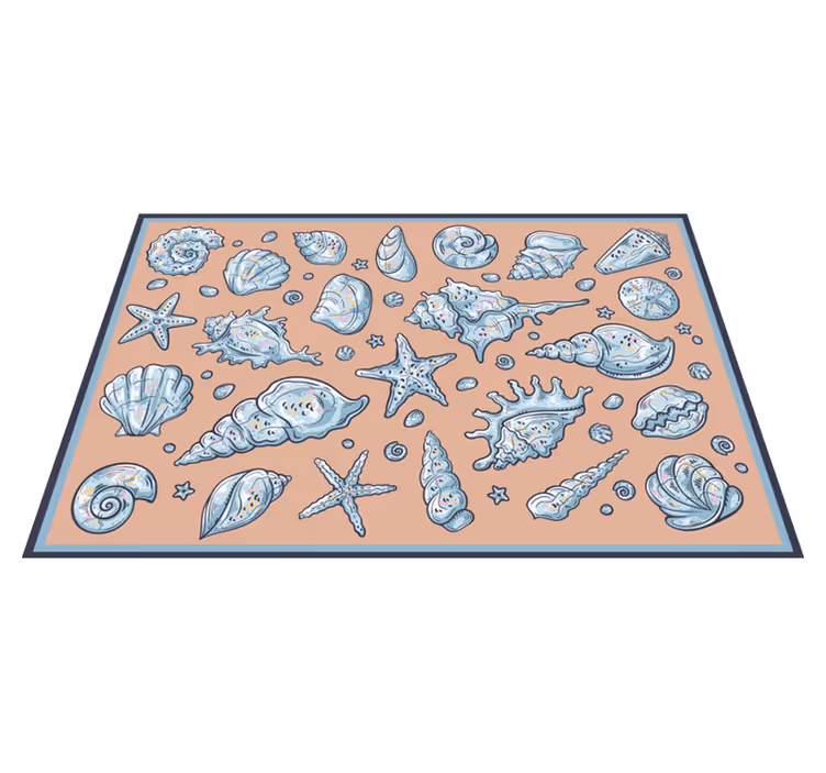 Tapete vinílico natureza ilustrações de concha - TenStickers