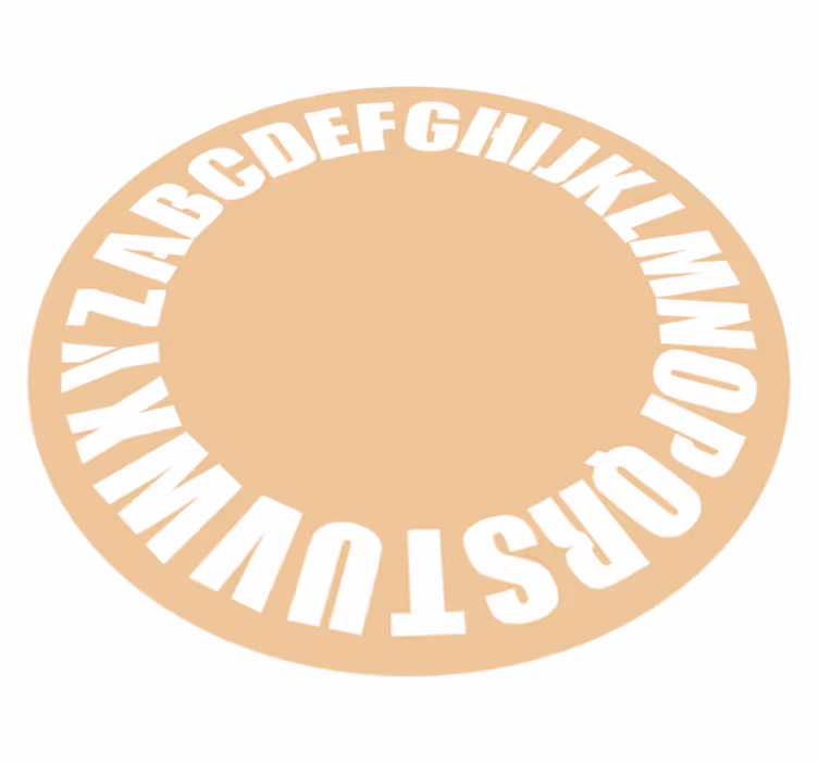 Tapete vinílico abecedário layout circular do alfabeto - TenStickers