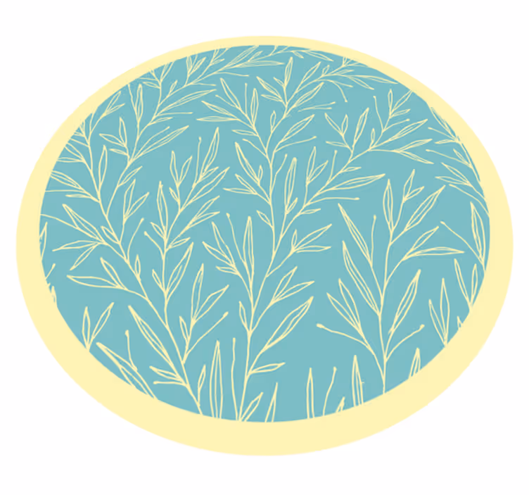 Tapete vinílico flores e plantas motivo redondo botânico - TenStickers