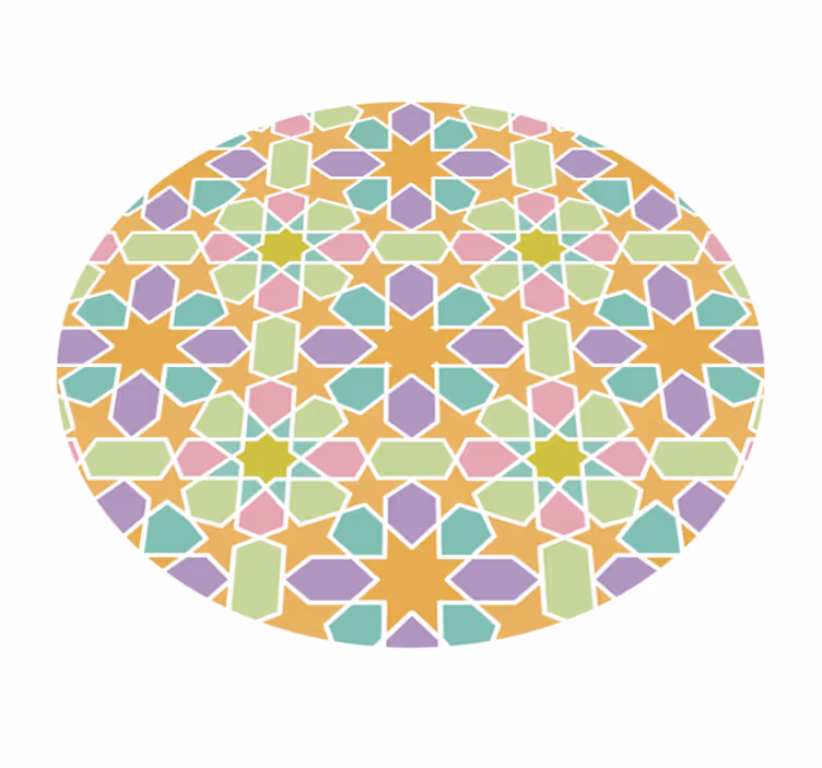 Tapete vinílico geométricas círculo de mosaico de estrelas - TenStickers