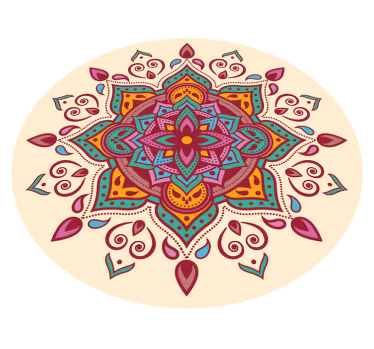 Tapete de vinil mandala rosado - TenStickers