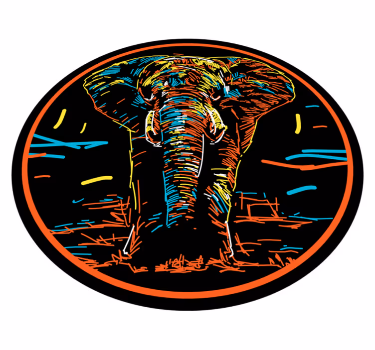 Tapete vinílico de animais silhueta vibrante de safári - TenStickers