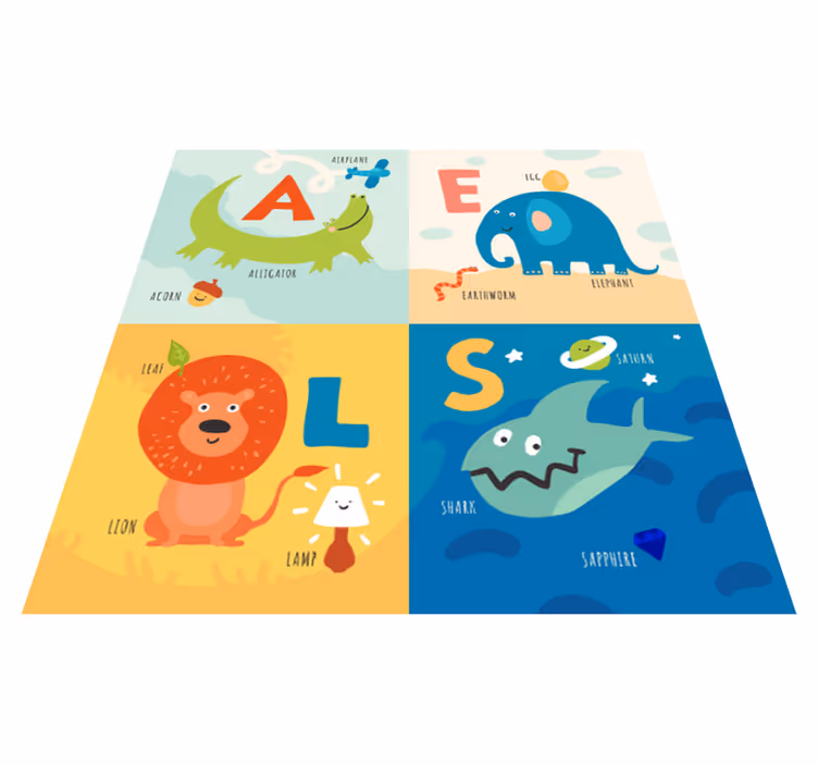 Tapete vinílico abecedário para aprendizado do alfabeto - TenStickers