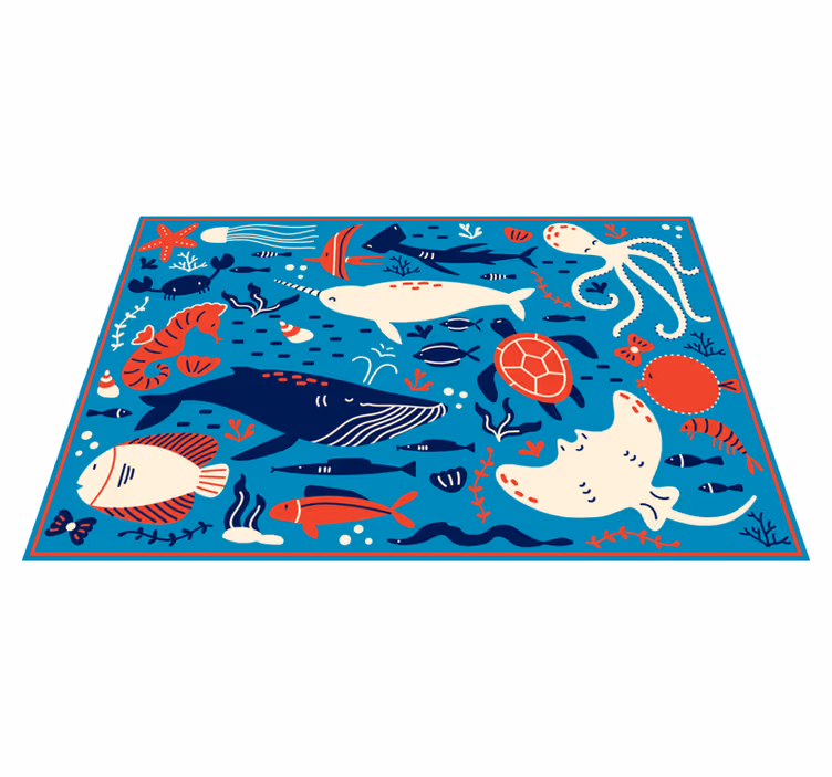 Tapete de vinil infantil peixes diferenciados - TenStickers
