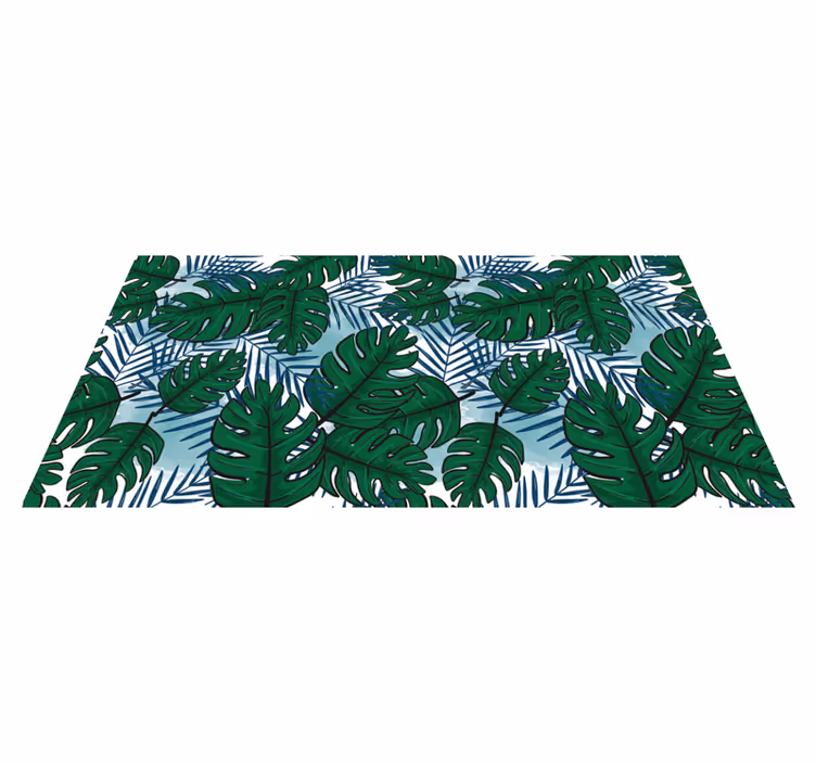 Tapete vinílico flores e plantas padrão de monstera tropical - TenStickers
