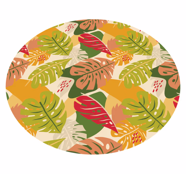 Tapete vinílico flores e plantas padrão de folhagem tropical - TenStickers