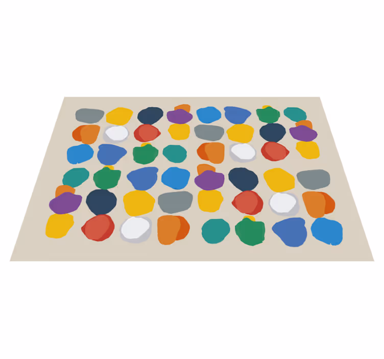 Tapete vinílico geométricas formas de seixos coloridos - TenStickers