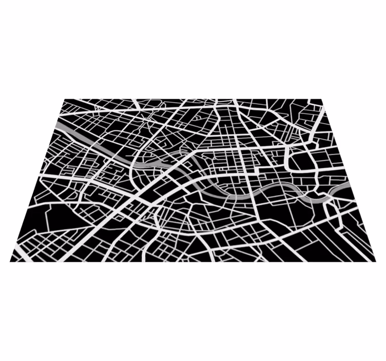 Tapete vinílico de mapa mundial detalhe do mapa urbano - TenStickers