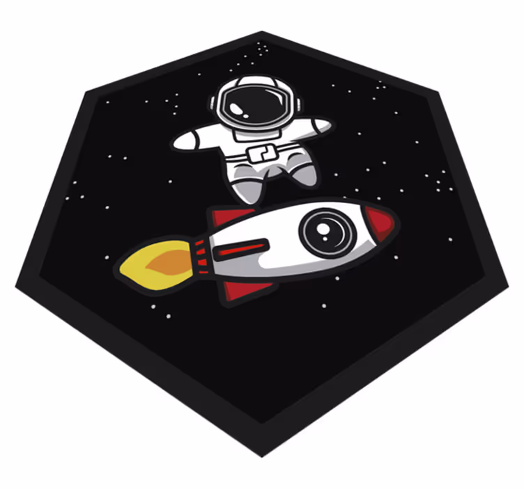 Foguete no espaço infantil tapete de vinil - TenStickers
