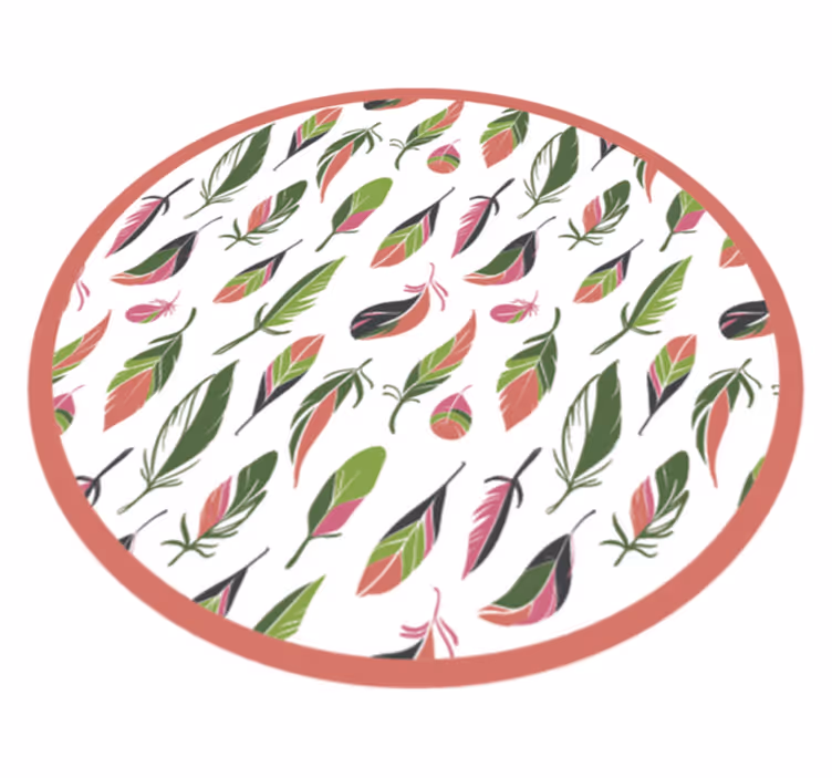 Tapete vinílico flores e plantas círculo estampado botânico - TenStickers