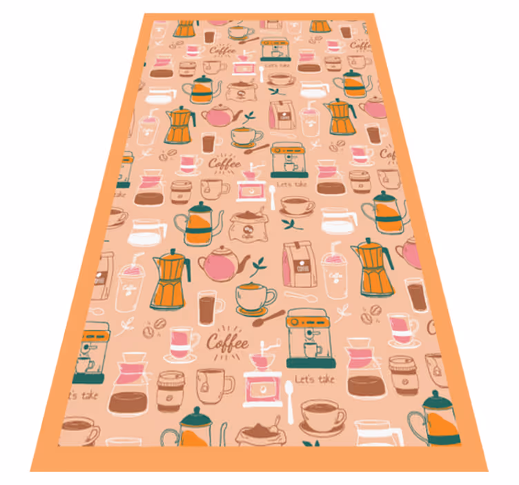 Tapete vinílico cozinha colagem de cafeteria - TenStickers