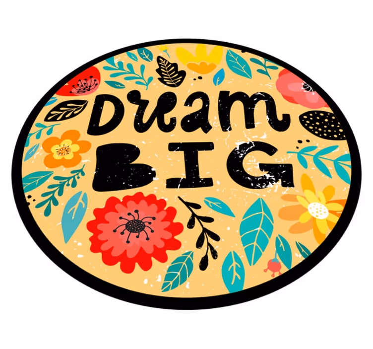 Tapete vinílico frases e textos sonho grande motivo - TenStickers