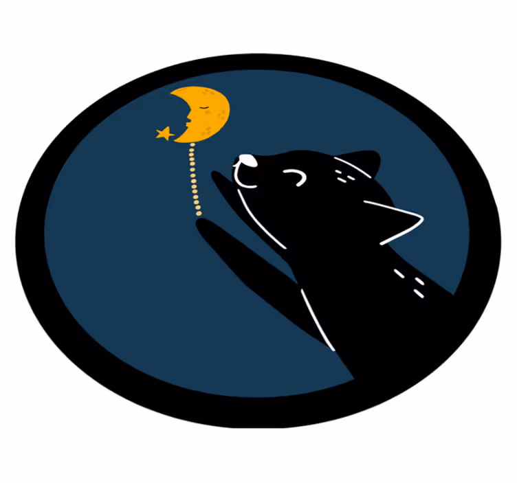 Tapete vinílico infantis gato ao luar - TenStickers