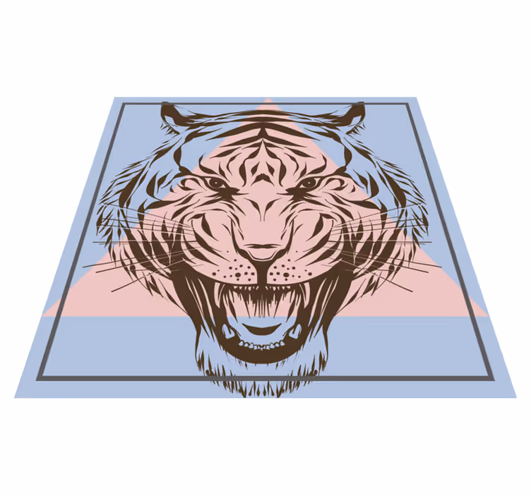 Tapete vinílico de animais retrato estilizado de tigre - TenStickers