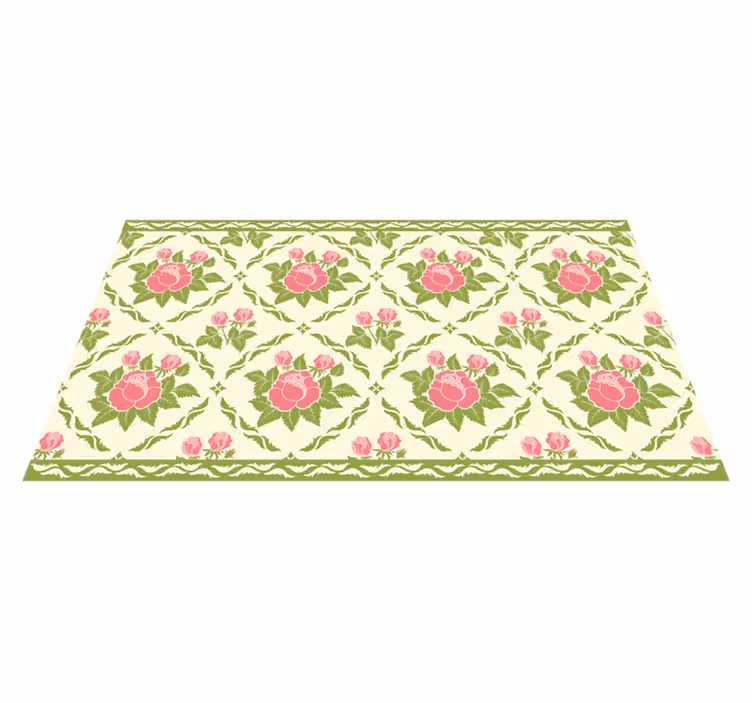 Tapete vinílico flores e plantas padrão floral rosa - TenStickers