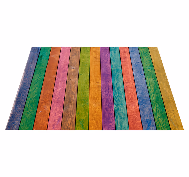 Piso de madeira com padrão multicolorido - TenStickers