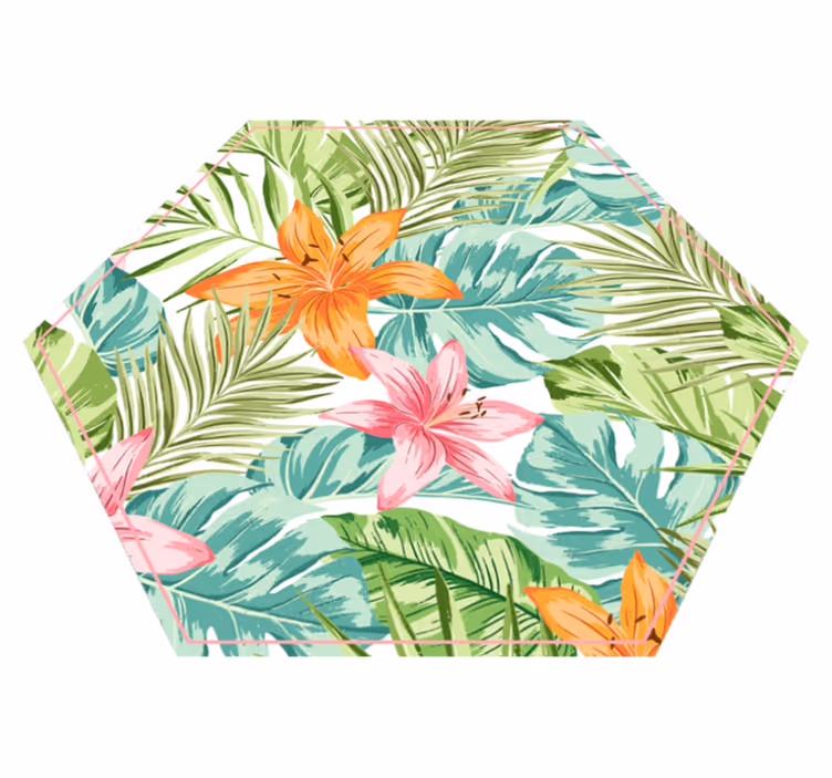 Tropical fines leafes floral tapete - TenStickers