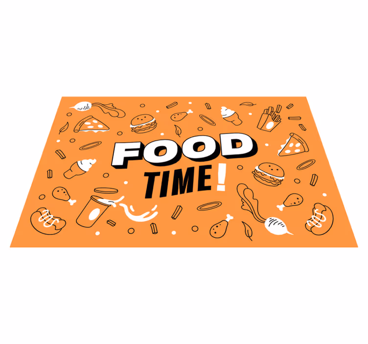 Tapete vinílico cozinha ilustração da hora da comida - TenStickers