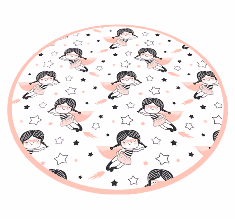 Tapete vinílico infantis área de jogo circular de bailarina - TenStickers