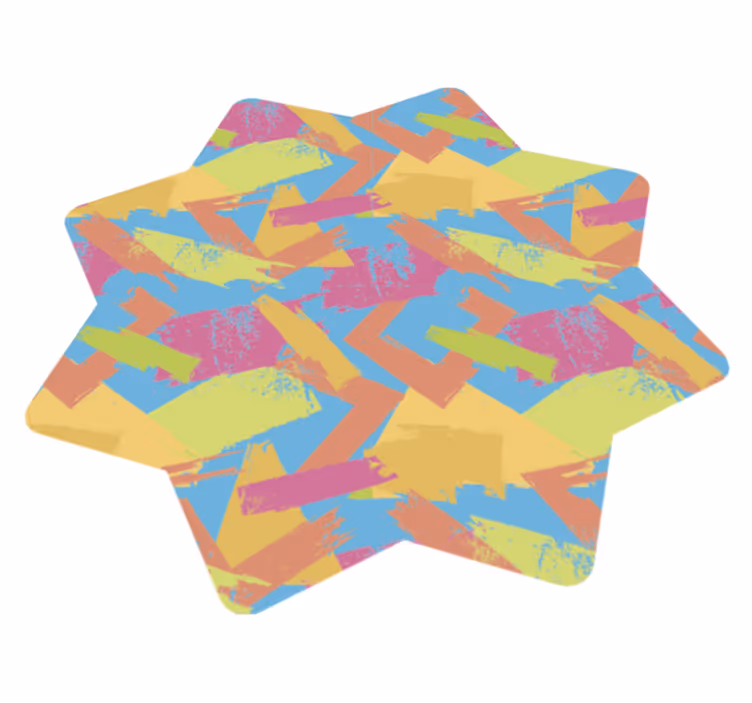 Tapete vinílico geométricas formas abstratas coloridas - TenStickers