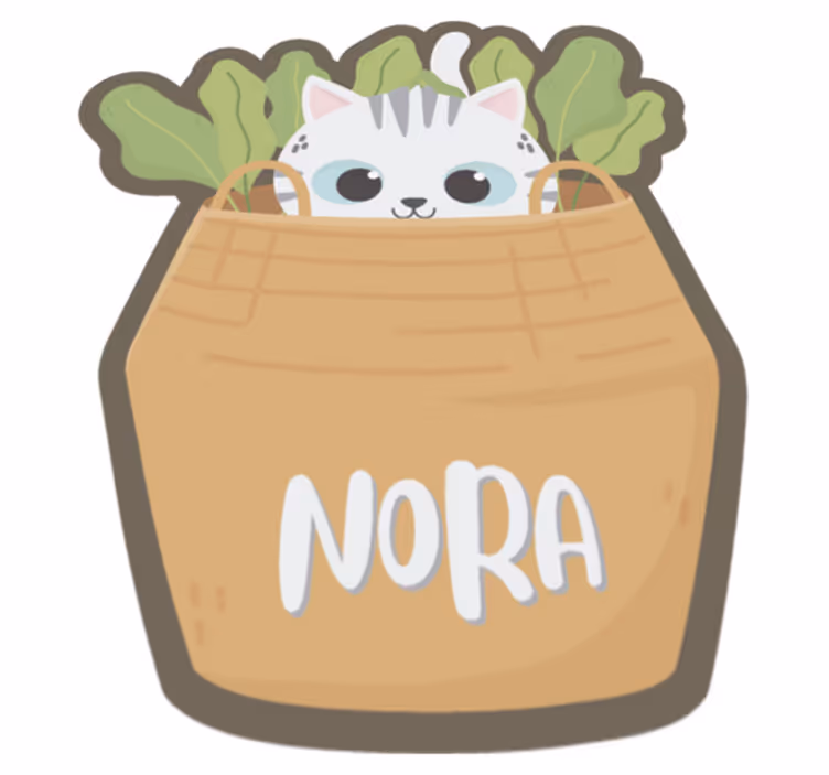 Tapete vinílico com nome felino personalizado - TenStickers