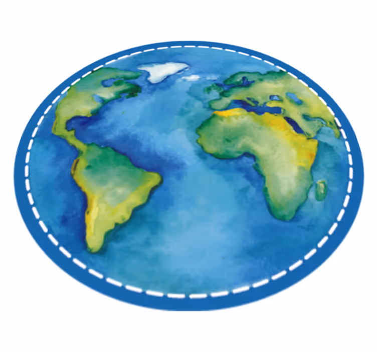 Tapete redondo tapete do mapa do mundo - TenStickers