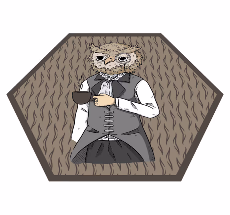 Tapete vinílico de animais ilustração de coruja elegante - TenStickers
