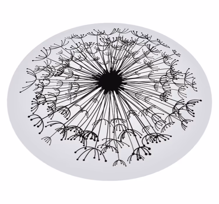 Tapete de vinil redondo com folhas tapete floral - TenStickers