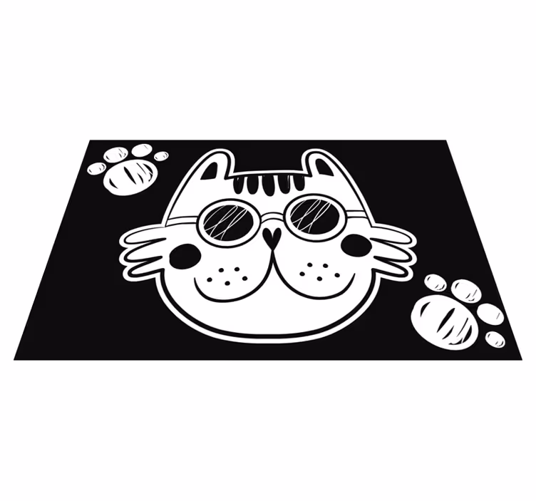 Tapete vinílico infantis ilustração de gato cartoon - TenStickers
