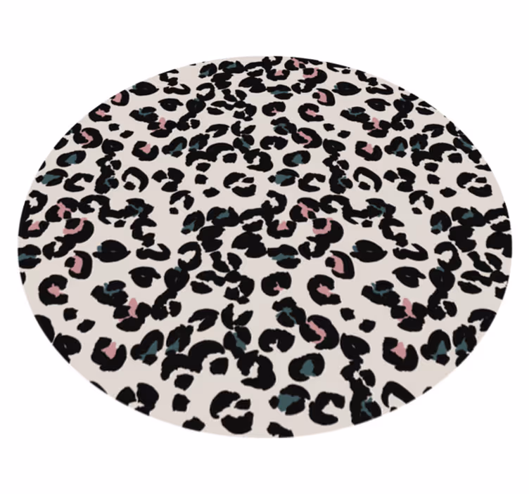 Tapete branco redondo em vinil leopardo - TenStickers