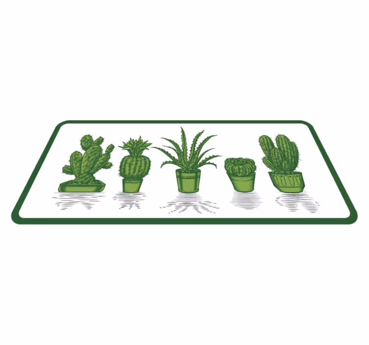 Tapete vinílico flores e plantas coleção de cactos - TenStickers