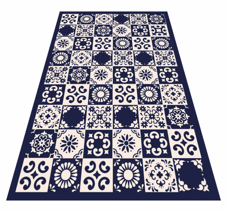Tapete de vinil de cozinha azulejo quadrado azul - TenStickers