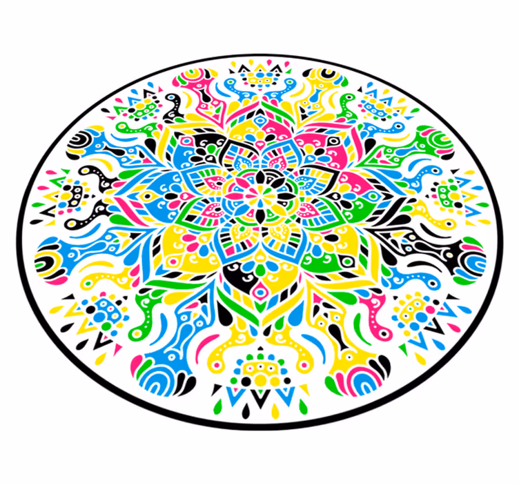 Tapete vinílico de mandala mandala vibrante - TenStickers