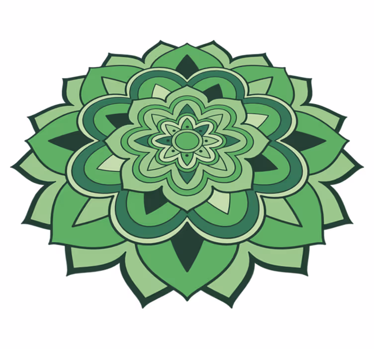 Tapete vinílico de mandala emblema de mandala verde - TenStickers