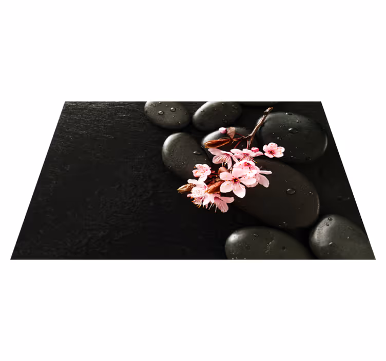 Flor calma e pedras no tapete de vinil de água - TenStickers