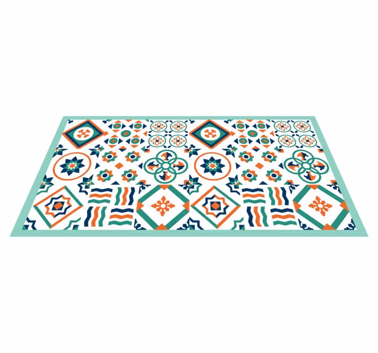 Tapete de azulejos com padrão de azulejo colorido - TenStickers