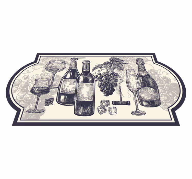 Garrafas de vinho tapete de vinil de cozinha - TenStickers