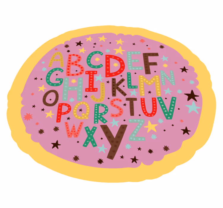 tapete em vinil com o alfabeto colorido - TenStickers