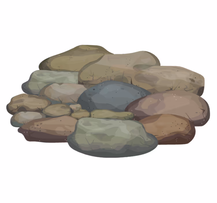 Tapete vinílico de pedras ilustração de seixo - TenStickers
