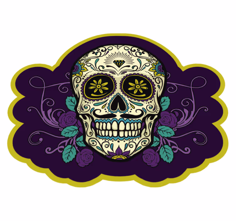 Tapete vinílico halloween motivo de caveira - TenStickers