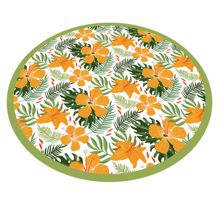 Tapete vinílico flores e plantas harmonia floral tropical - TenStickers