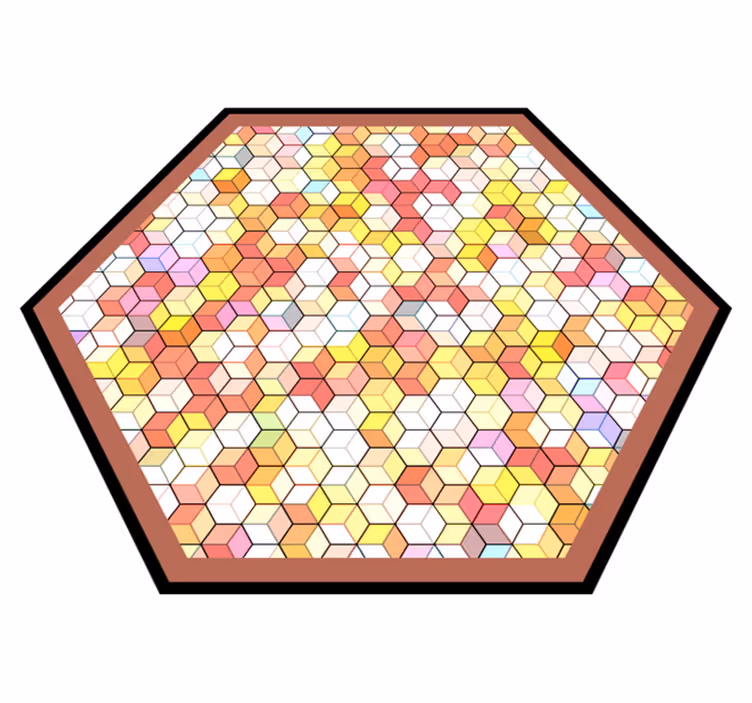Tapete vinílico geométricas espectro hexagonal - TenStickers